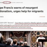 ”Activistul politic” Francisc înhămat public la promovarea globalismului