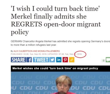 În 2016 Merkel zice că ”regretă”