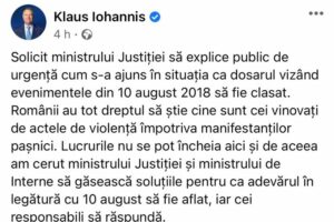 Klaus Iohannis ministrul justitiei